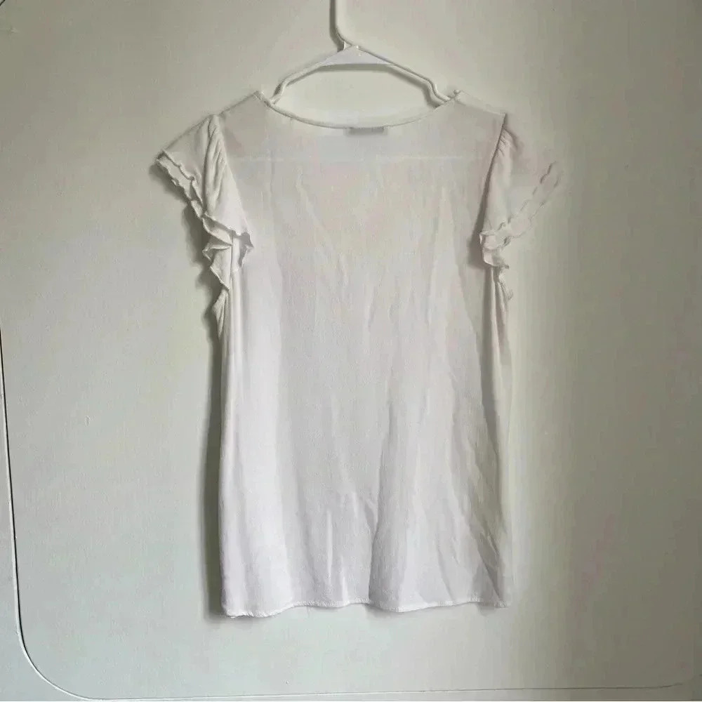 EDC white V neck blouse top - Picture 5 of 5
